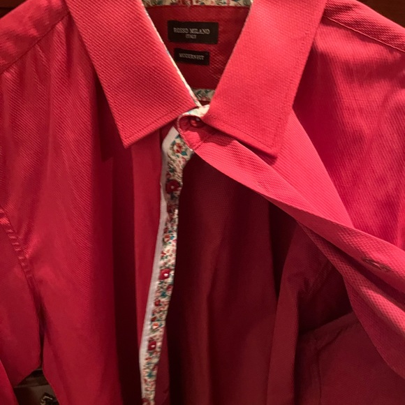 Beautiful Italian fashion dress shirt size 16.5. Red in color with such style. - Picture 2 of 6